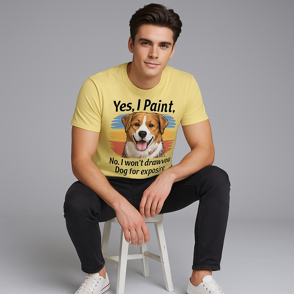 Yes, I Paint. No, I Won't Draw Your Dog For Exposure. T-shirt, Funny Artist T-shirt, Mocktops T-shirt